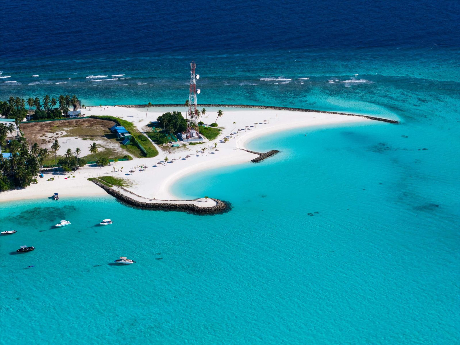 View of Fulidhoo island in the Maldives, Asia