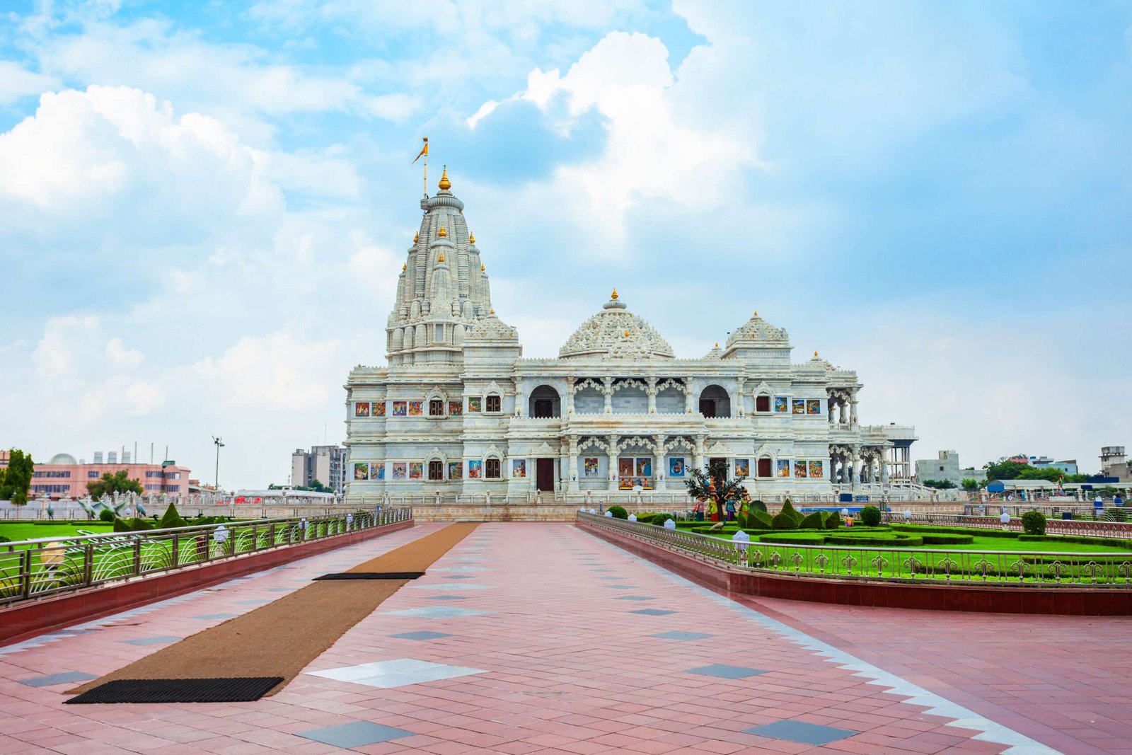 Prem Mandir is a Hindu temple dedicated to Shri Radha Krishna in Vrindavan near Mathura city in Uttar Pradesh state of India